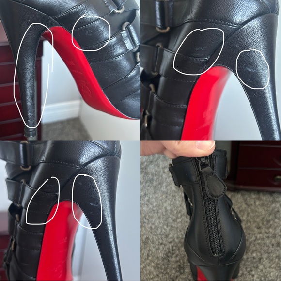 “Christian Louboutin” Nitoinimoi 120 Black Leather Lace-up Ankle Heel Boots - Picture 5 of 8